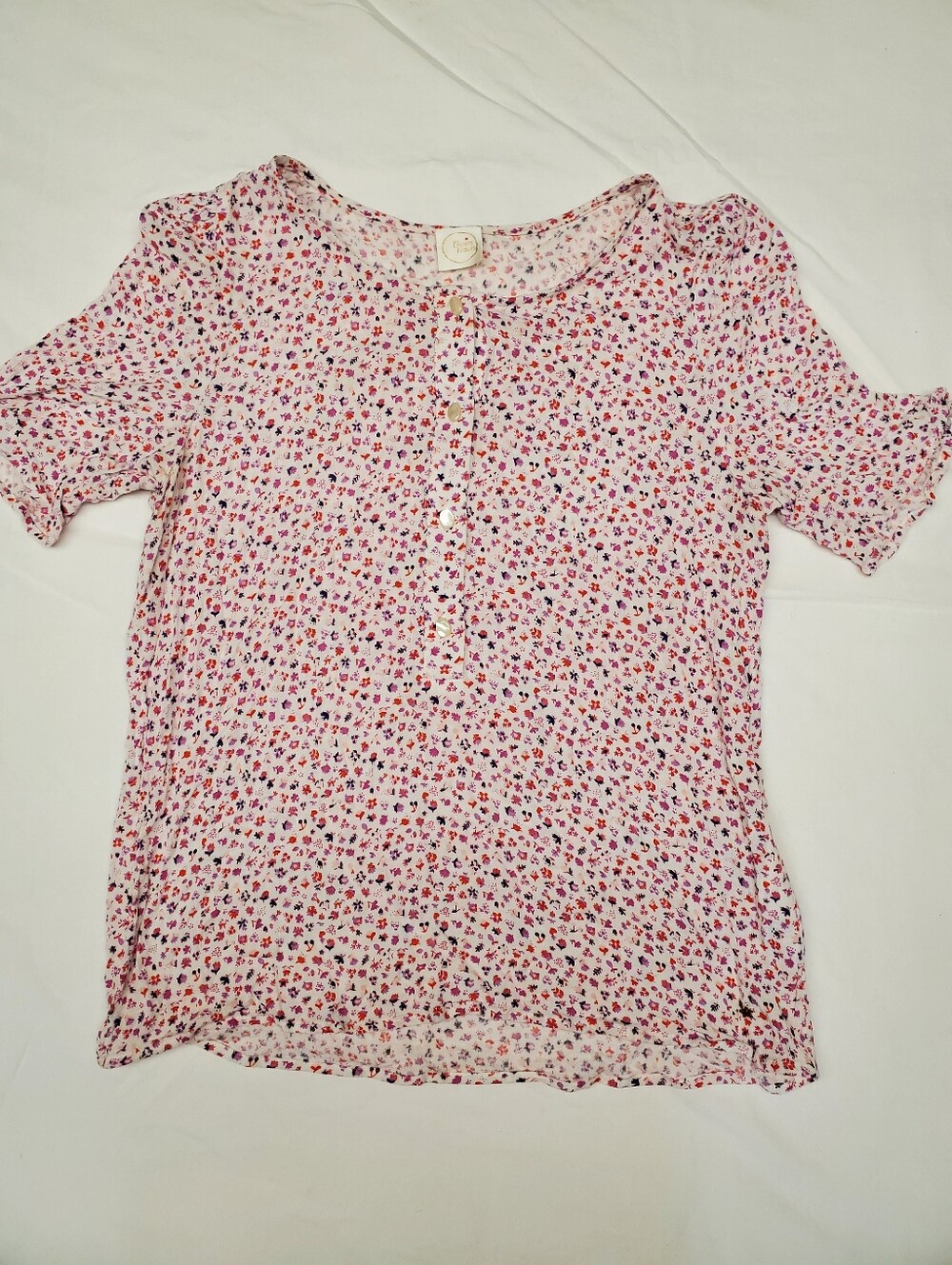 Des Petits Hauts Paris Ditsy Floral Viscose Blouse Size T1 / S French Designer